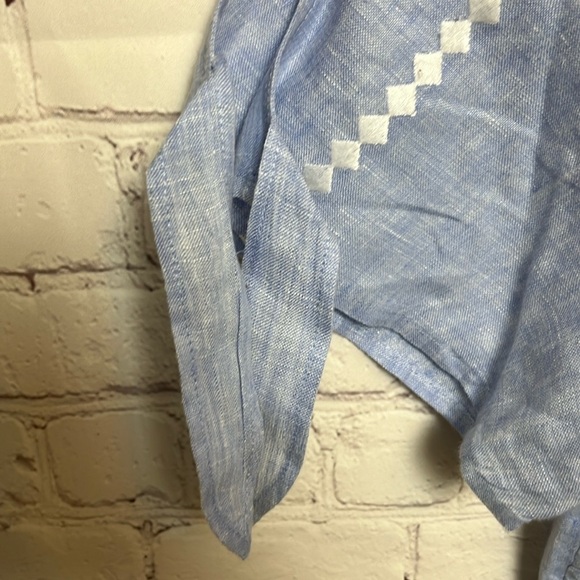 Talbots Plus Linen Peasant Top - Picture 5 of 11